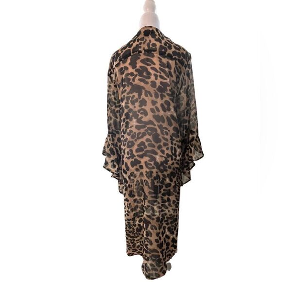 SHEER ANIMAL PRINT HI-LO JACKET, XL - Picture 7 of 9